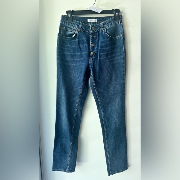 Anine Bing, Blue Wash Denim Jeans Button Fly, Size 27 | 2200 - Picture 1 of 7